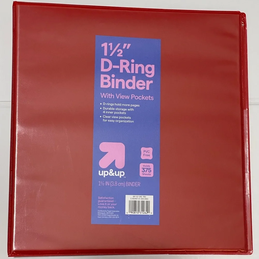 Green D-Ring Binder with View Pockets